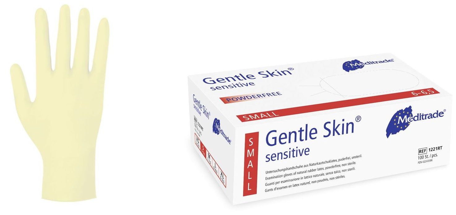 Gentle Skin® sensitive Latex Untersuchungshandschuh 100 St./Box GrößeS